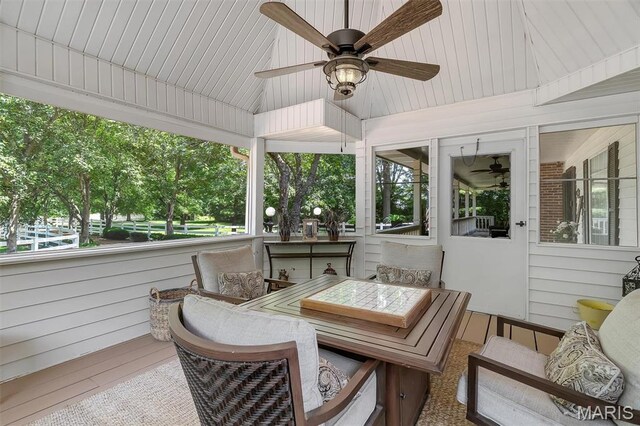 2466 State Road Ff, Eureka, MO 63025 - sunroom with a ceiling fan