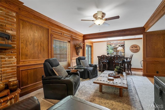 2466 State Road Ff, Eureka, MO 63025 - living area with a ceiling fan and crown molding