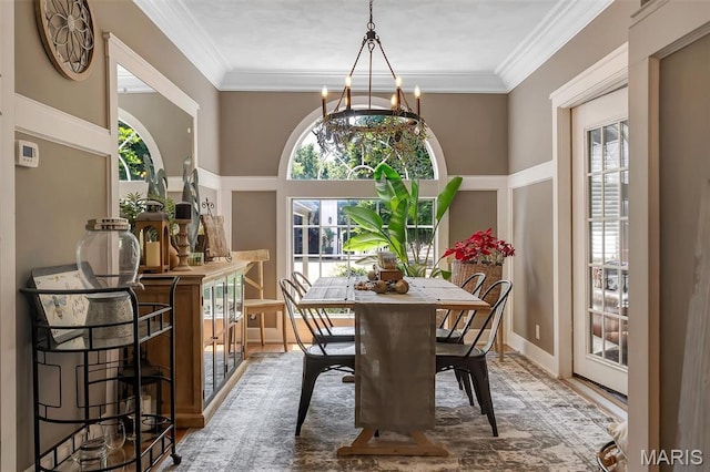 2466 State Road Ff, Eureka, MO 63025 - dining space featuring healthy amount of natural light, a chandelier, and ornamental molding