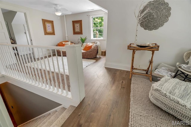 2466 State Road Ff, Eureka, MO 63025 - living room with wood finished floors and a ceiling fan