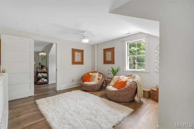 2466 State Road Ff, Eureka, MO 63025 - living area with wood finished floors and a ceiling fan