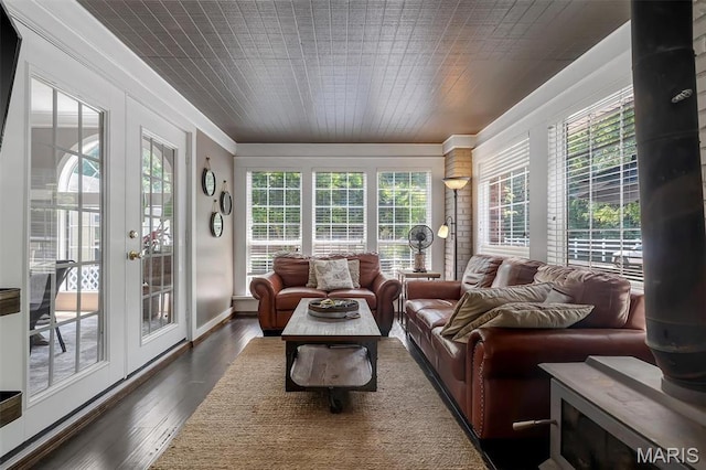 2466 State Road Ff, Eureka, MO 63025 - sunroom with french doors, ornamental molding, and wood finished floors