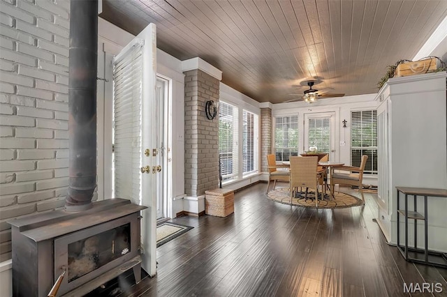 2466 State Road Ff, Eureka, MO 63025 - sunroom with a wood stove and french doors