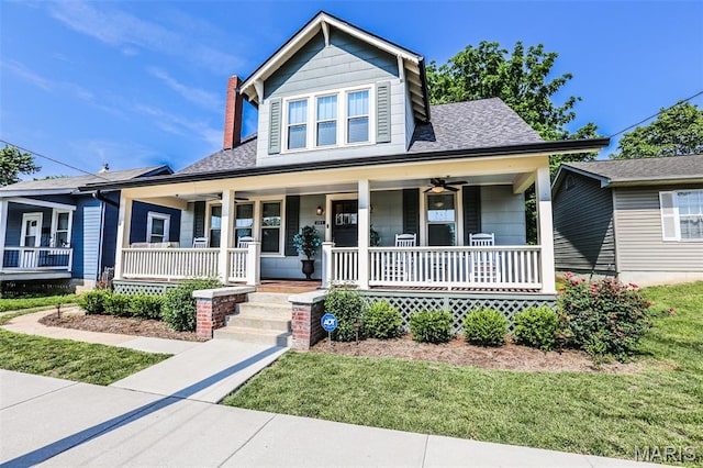 201 S Columbus St, Pacific, MO 63069 - bungalow-style home featuring a porch, a chimney, and a shingled roof