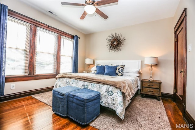 201 S Columbus St, Pacific, MO 63069 - bedroom with wood-type flooring and ceiling fan