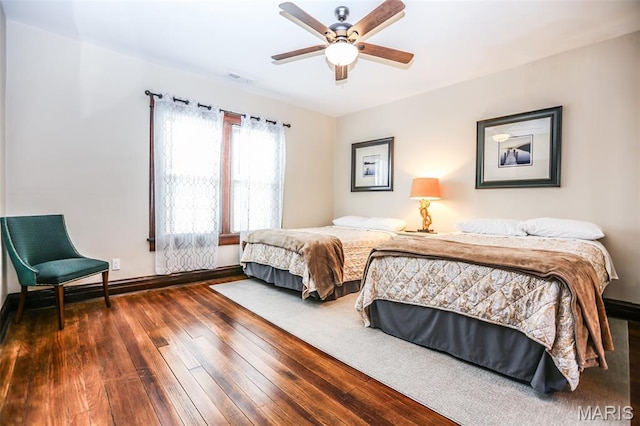 201 S Columbus St, Pacific, MO 63069 - bedroom with wood-type flooring and ceiling fan