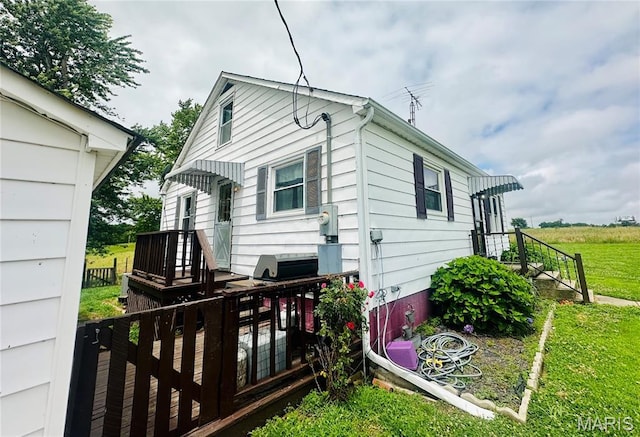 3911 State Route 3, Chester, IL 62233 - back of house featuring a lawn and a wooden deck