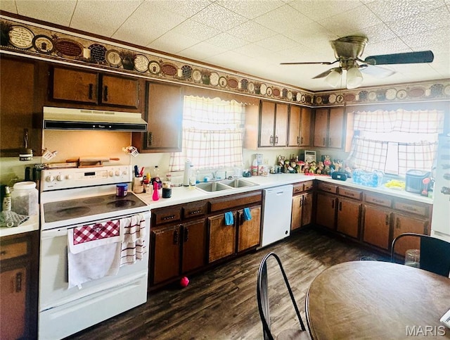 3911 State Route 3, Chester, IL 62233 - kitchen with white appliances, under cabinet range hood, healthy amount of natural light, and a ceiling fan