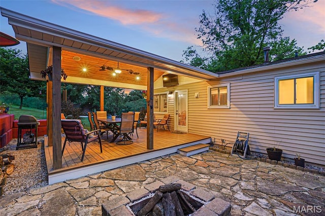 1809 Partridge Dr, Windsor Township, MO 63052 - view of patio / terrace with a deck, outdoor dining space, and area for grilling