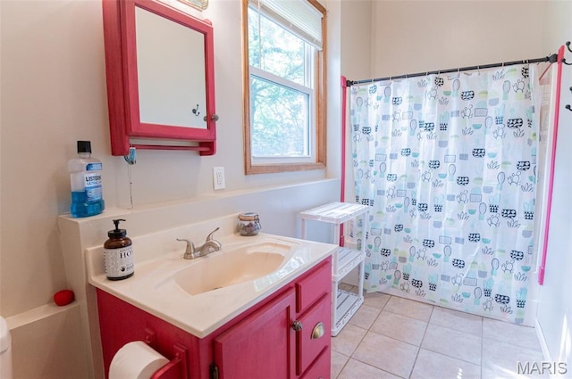 10201 County Road 5440, Rolla, MO 65401 - full bathroom featuring vanity, tile patterned flooring, and shower / bathtub combination with curtain