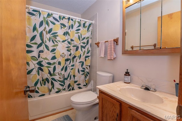10201 County Road 5440, Rolla, MO 65401 - bathroom with vanity, shower / bath combination with curtain, and a textured ceiling