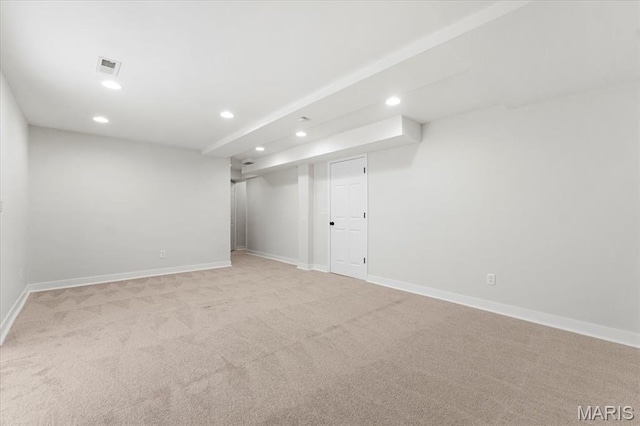 4507 Behlmann Grove Pl, Florissant, MO 63034 - finished below grade area with recessed lighting and light colored carpet