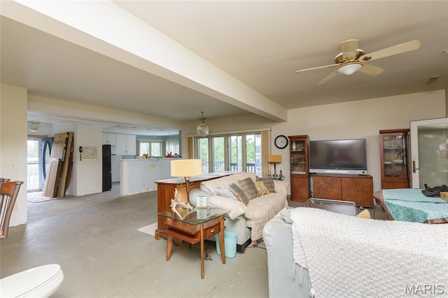 380 Yachtview Dr, West Alton, MO 63386 - living area featuring plenty of natural light and a ceiling fan