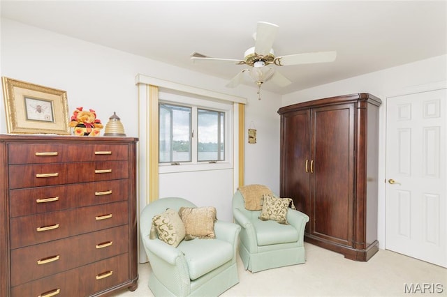 380 Yachtview Dr, West Alton, MO 63386 - sitting room with light carpet and a ceiling fan