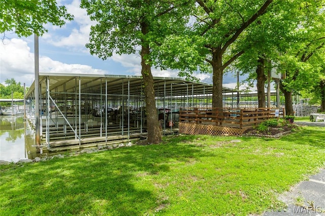 380 Yachtview Dr, West Alton, MO 63386 - view of grassy yard with a water view