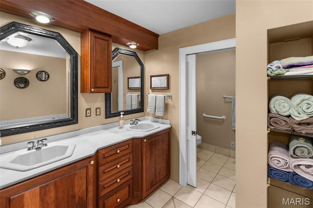 900 Danforth St, Alton, IL 62002 - full bathroom featuring tile patterned flooring and double vanity