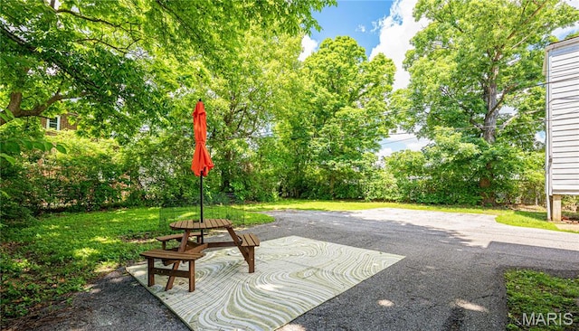 1323 Woodland Dr, Saint Louis, MO 63117 - view of patio / terrace featuring view of wooded area