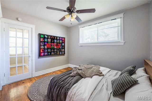 1323 Woodland Dr, Saint Louis, MO 63117 - bedroom featuring wood finished floors and a ceiling fan
