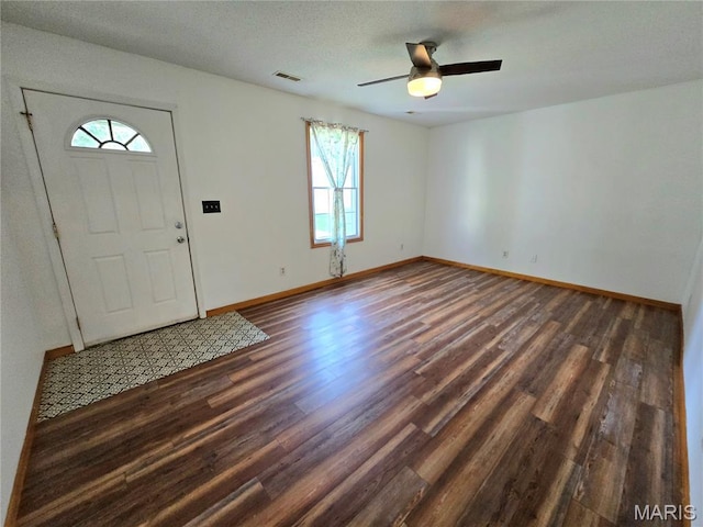 411 Williams St, Bethalto, IL 62010 - entrance foyer featuring dark wood-type flooring and ceiling fan