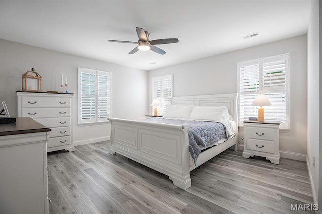 2625 Grover Crossing Way, Wildwood, MO 63040 - bedroom featuring light wood-type flooring and ceiling fan