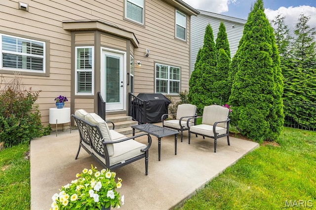 2625 Grover Crossing Way, Wildwood, MO 63040 - view of patio featuring a grill and entry steps