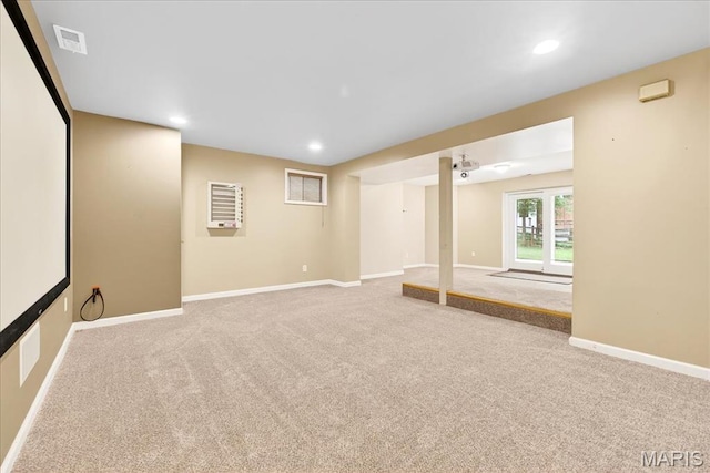 16544 Willow Glen Dr, Wildwood, MO 63040 - basement featuring carpet flooring and recessed lighting