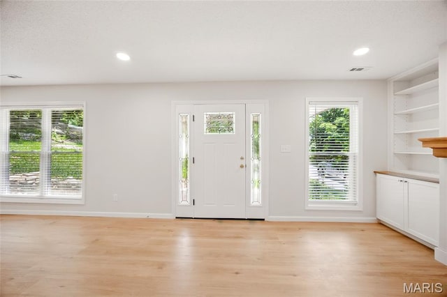 6905 Scenic View Dr, Cedar Hill, MO 63016 - entryway with healthy amount of natural light, light wood-style flooring, and recessed lighting