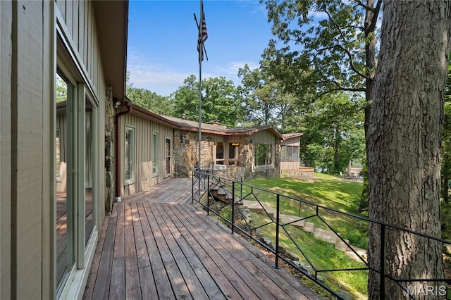 2402 Ripley Rte Unit A, Doniphan, MO 63935 - wooden terrace with a yard