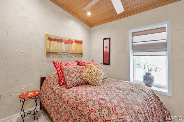 2402 Ripley Rte Unit A, Doniphan, MO 63935 - carpeted bedroom featuring wooden ceiling, crown molding, ceiling fan, and lofted ceiling
