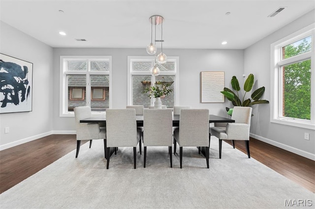110 N Newstead Ave Unit 303, Saint Louis, MO 63108 - dining area with dark wood-style flooring and recessed lighting