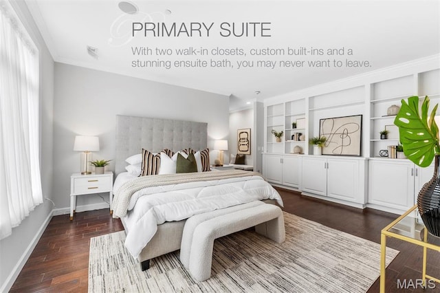 110 N Newstead Ave Unit 303, Saint Louis, MO 63108 - bedroom with dark wood finished floors and baseboards