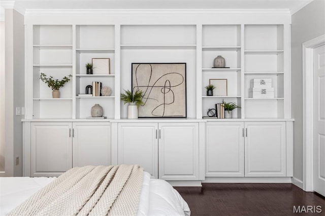 110 N Newstead Ave Unit 303, Saint Louis, MO 63108 - bedroom with crown molding and dark wood-style floors