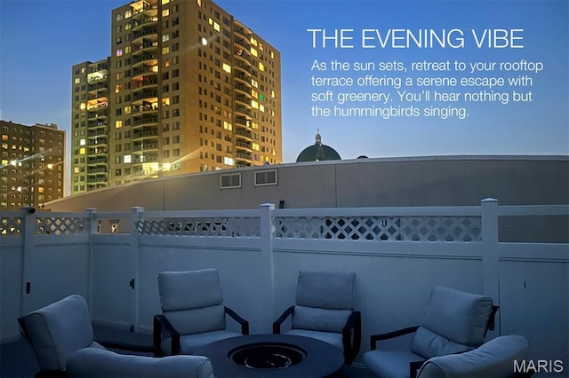 110 N Newstead Ave Unit 303, Saint Louis, MO 63108 - view of patio / terrace featuring outdoor lounge area and a city view