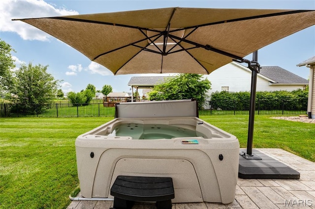 201 Mcclelland Dr, Troy, IL 62294 - view of patio with a hot tub