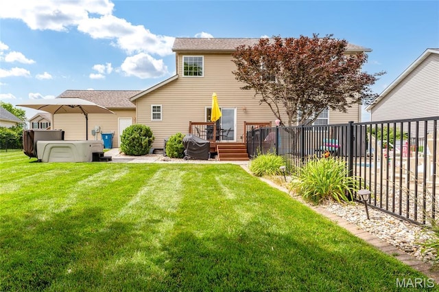 201 Mcclelland Dr, Troy, IL 62294 - back of house featuring a wooden deck