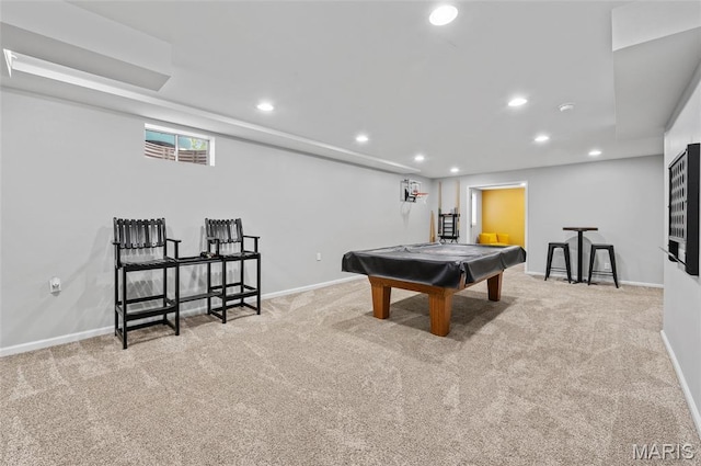 201 Mcclelland Dr, Troy, IL 62294 - playroom featuring recessed lighting, carpet flooring, and billiards table