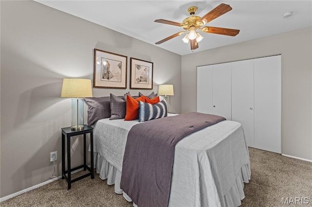 9003 Villaridge Ct Unit A, Affton, MO 63123 - carpeted bedroom featuring a closet and ceiling fan
