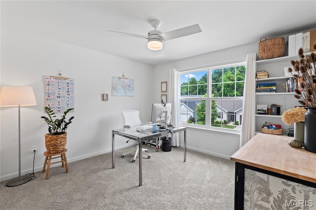 1549 Cascade Ln, Eureka, MO 63025 - office with carpet flooring and a ceiling fan