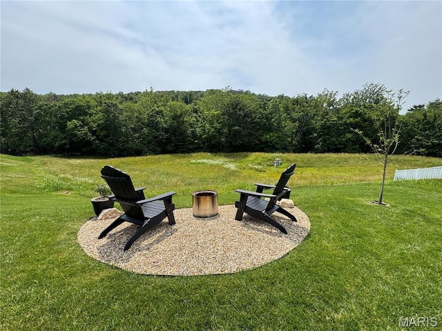 1549 Cascade Ln, Eureka, MO 63025 - view of green lawn featuring a fire pit