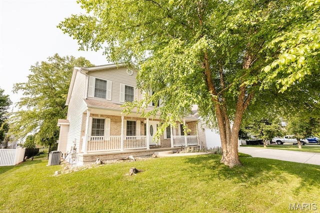 1241 Antique Ln, Mascoutah, IL 62258 - view of front of home featuring covered porch, brick siding, and driveway