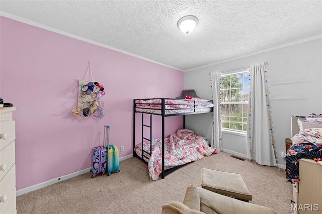 44 Viola Dr, Wright City, MO 63390 - carpeted bedroom with crown molding and a textured ceiling