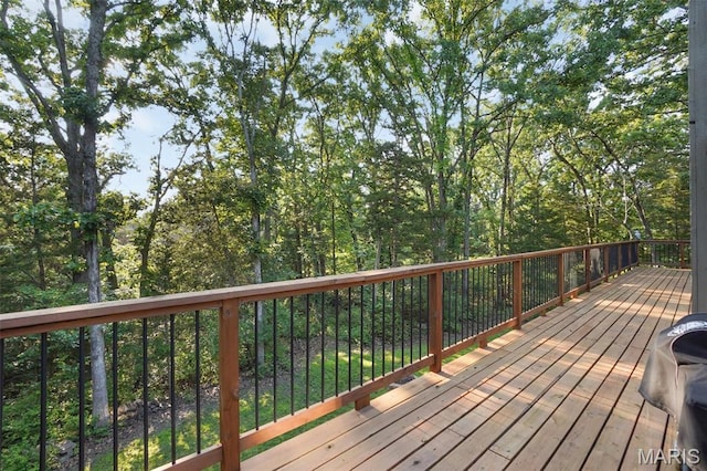 877 Red Fox Dr, Innsbrook, MO 63390 - wooden terrace featuring a grill