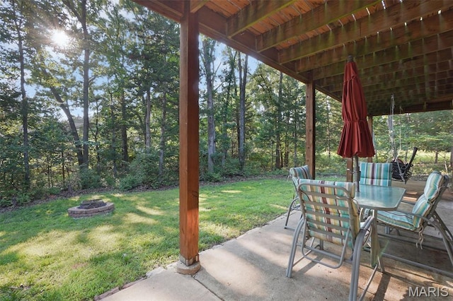 877 Red Fox Dr, Innsbrook, MO 63390 - view of patio / terrace featuring an outdoor fire pit and outdoor dining area