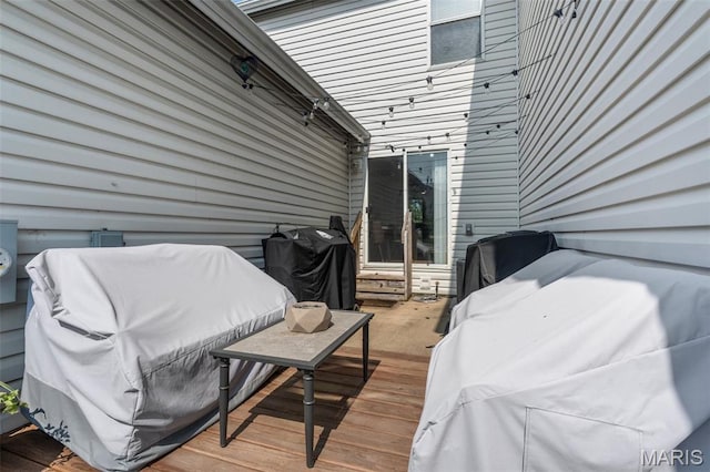 847 Boardwalk Springs Pl, Ofallon, MO 63368 - wooden deck featuring grilling area