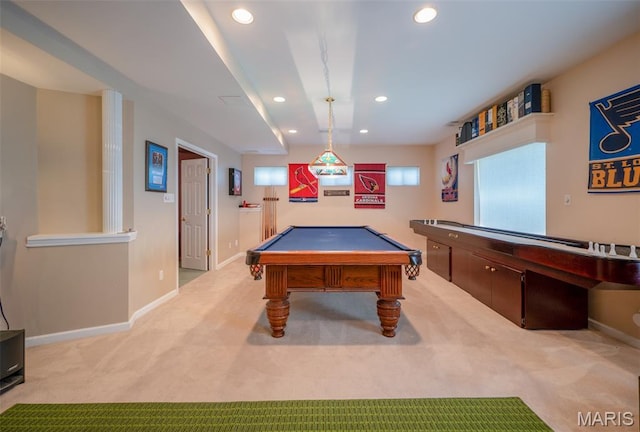 824 Legends View Dr, Eureka, MO 63025 - playroom with recessed lighting, carpet, and billiards table