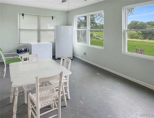 4423 Project Rd, Luebbering, MO 63061 - dining space featuring concrete flooring and baseboards
