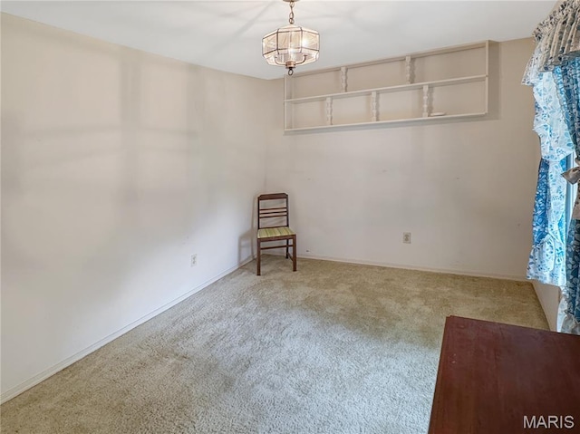 4423 Project Rd, Luebbering, MO 63061 - carpeted empty room featuring a chandelier and baseboards