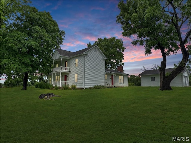 4423 Project Rd, Luebbering, MO 63061 - view of property exterior featuring a balcony and a yard