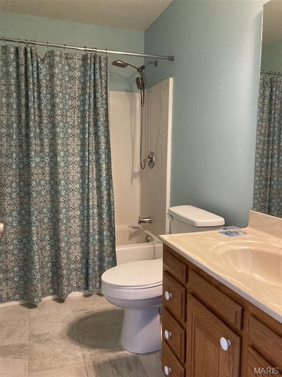 225 Country Crest Ln, Union, MO 63084 - bathroom with vanity, tile patterned floors, and shower / tub combo with curtain