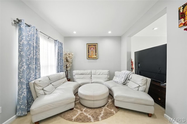 1147 Spring Orchard Dr, Ofallon, MO 63368 - living room featuring recessed lighting and carpet